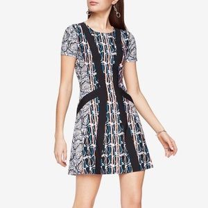 BCBGMAXAZRIA Aleah Knit Day Dress - Black Multi - sz M
